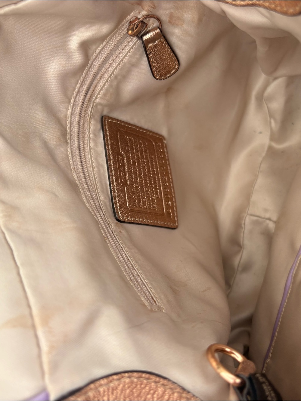 Coach Metallic Gold Ali Flap Shoulder Bag - Picture 8 of 11